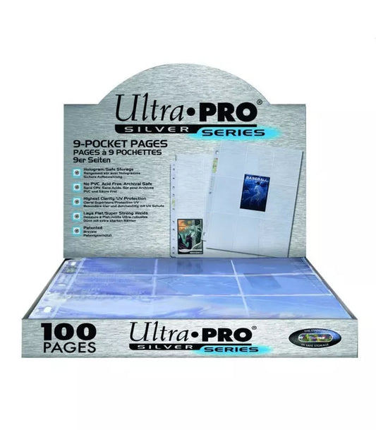 Hojas 9 bolsillos Silver Ultra Pro - Paquete de 100